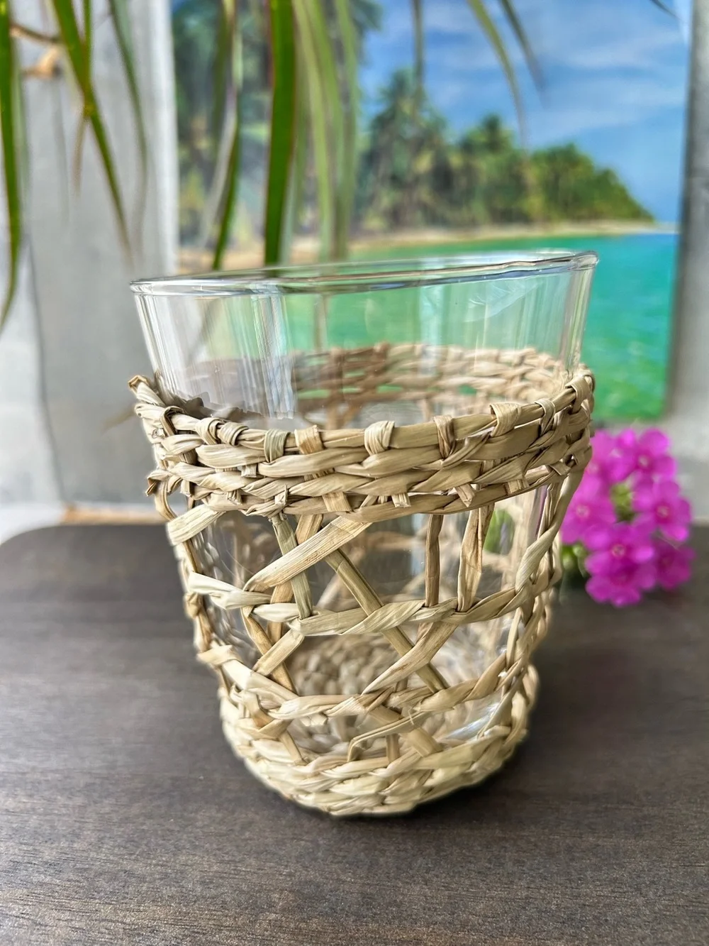 🌴Tropical Glass Tumblers w/Seagrass Wrap | Set of 2 | Threshold | Target